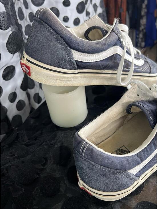 VANS Old Skool Dark Navy  Blue/Blue/White Suede Canvas Skate Shoes Men's Size 12 - Picture 10 of 15